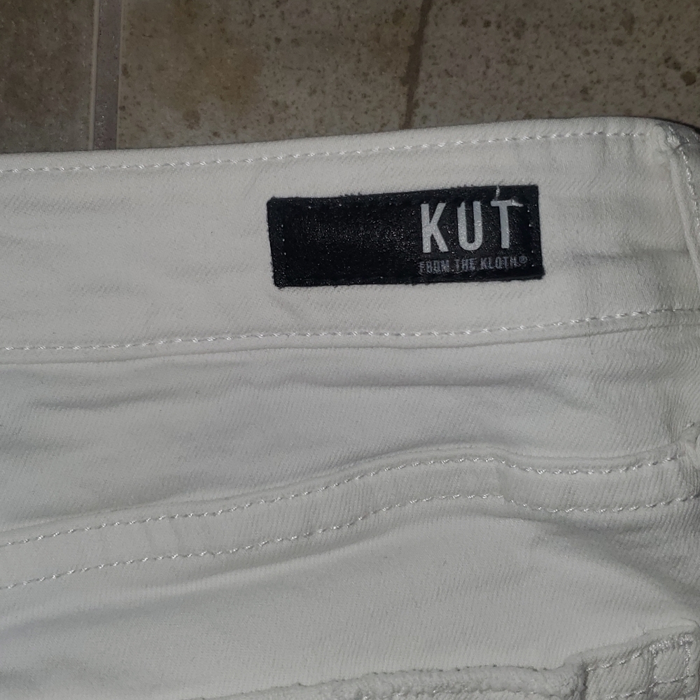 KUT From The Kloth Reese Ankle Straight Leg White Jeans High rise fab a… - Picture 6 of 8